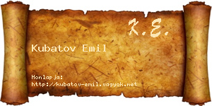 Kubatov Emil névjegykártya