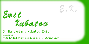 emil kubatov business card